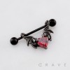 GOTHIC DEVIL OR BAT WINGS 316L SURGICAL STEEL NIPPLE RING